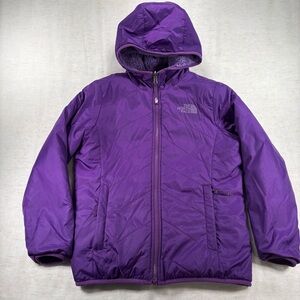 The North Face Girls Purple Reversible Hooded Jacket - M